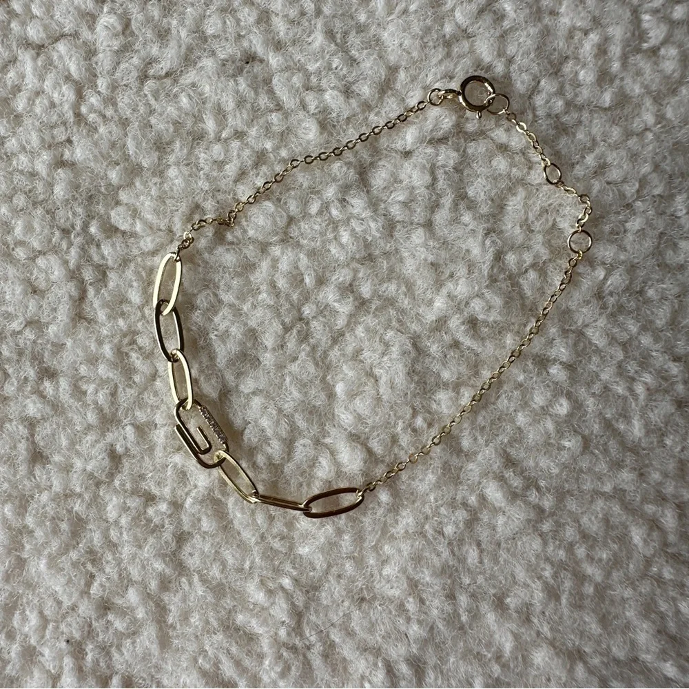 Adina Eden Pave Safety Pin Paperclip Bracelet, Women’s Dainty Charm Jewelry